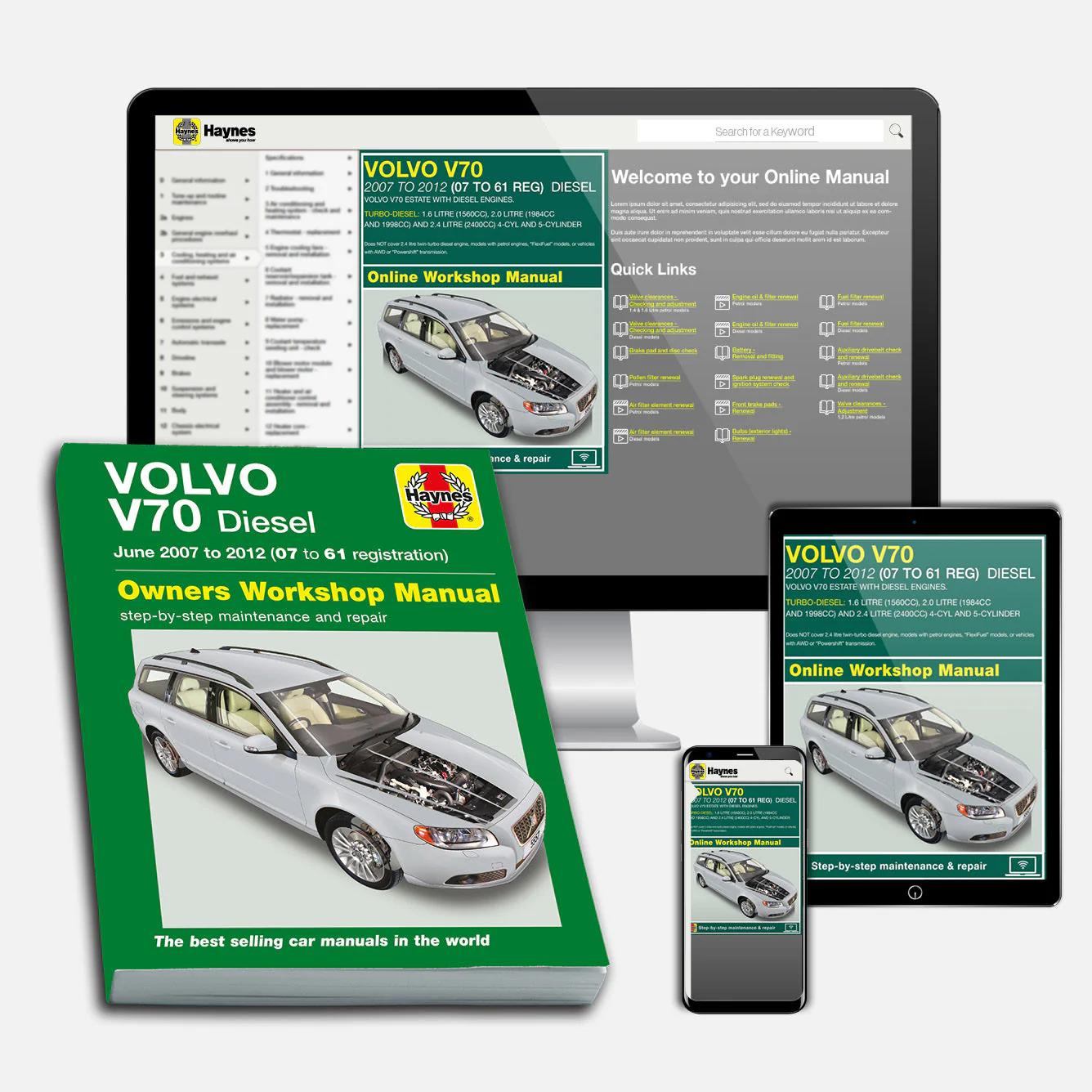 Volvo V70 Diesel (June 2007-2012) Haynes Repair Manual