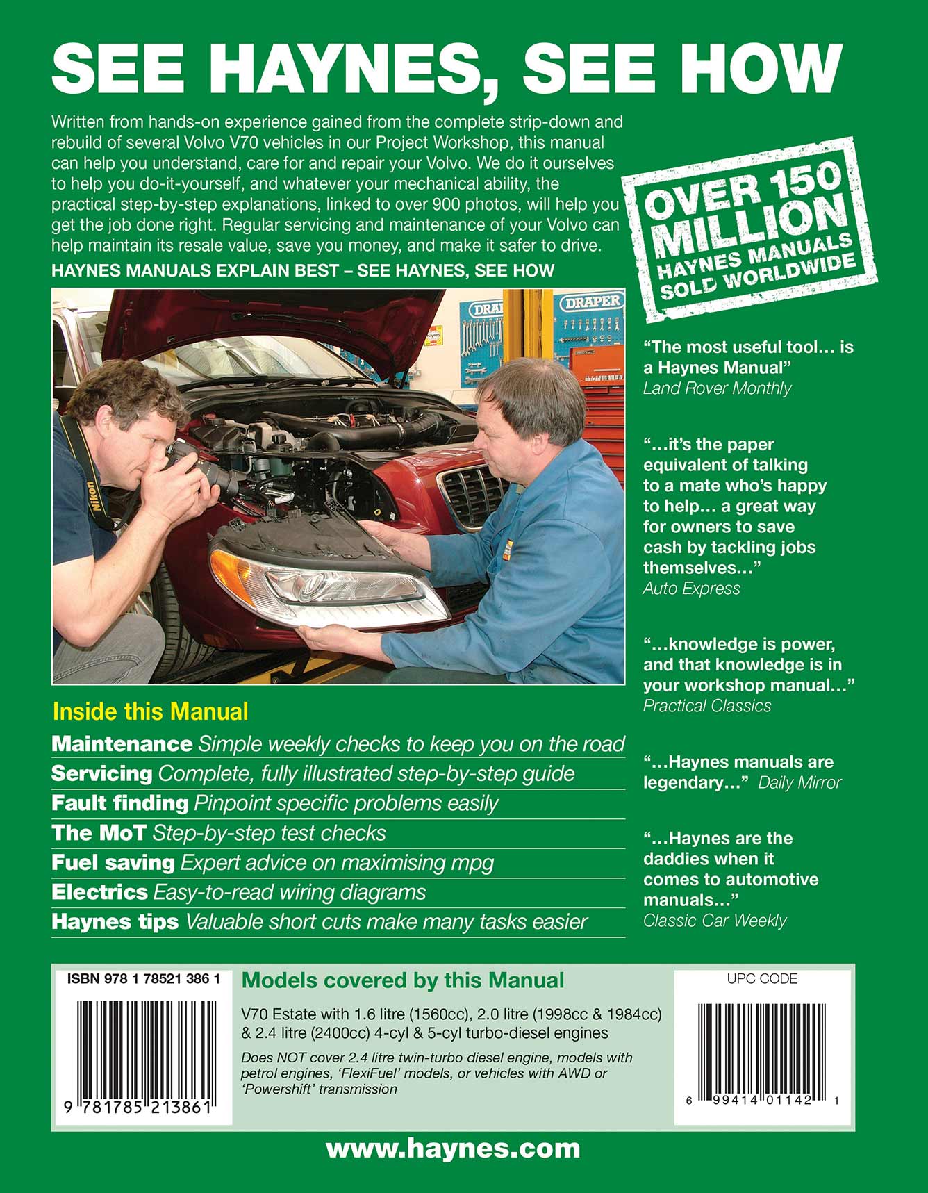 Volvo V70 Diesel (June 2007-2012) Haynes Repair Manual - Image 3
