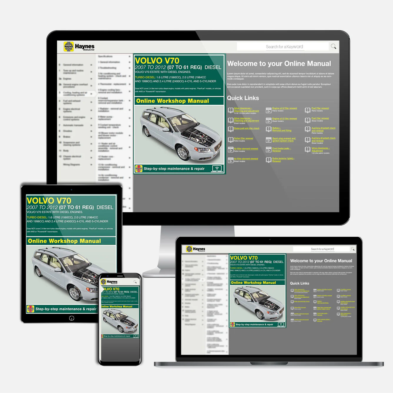 Volvo V70 Diesel (June 2007-2012) Haynes Repair Manual - Image 9