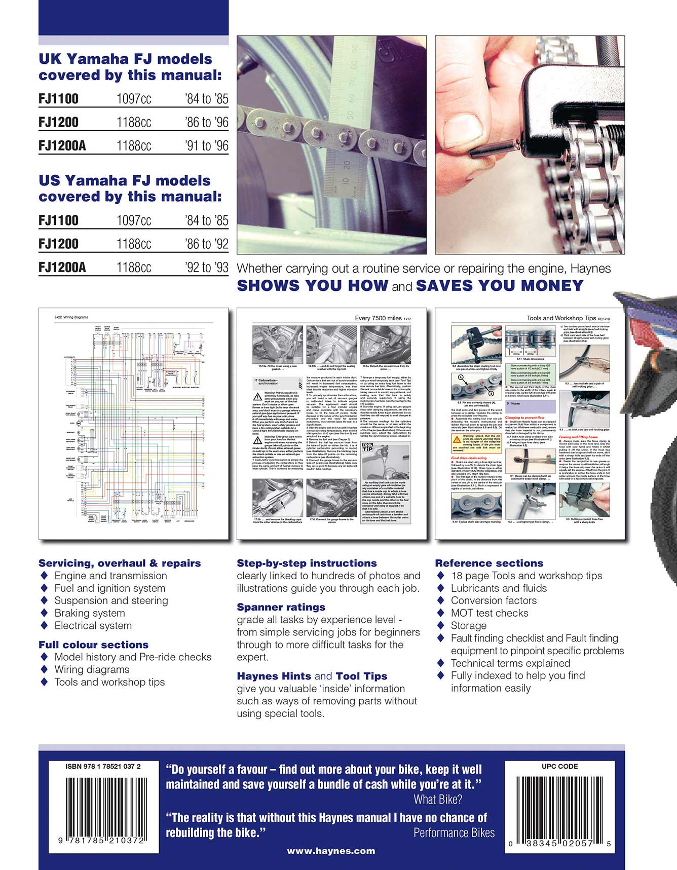 Yamaha FJ1100 & 1200 Fours (1984-1996) Haynes Repair Manual - Image 2