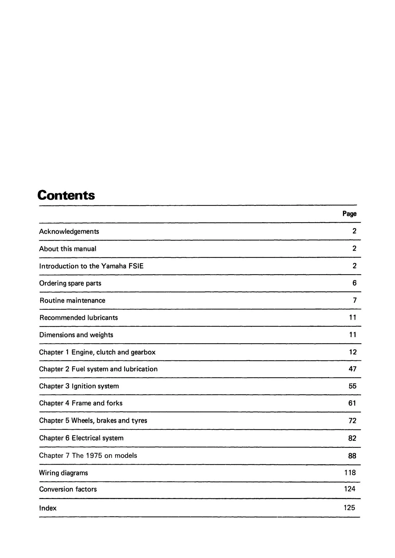 Yamaha FS1E, FS1 & FS1M (1972-1990) Haynes Repair Manual - Image 3