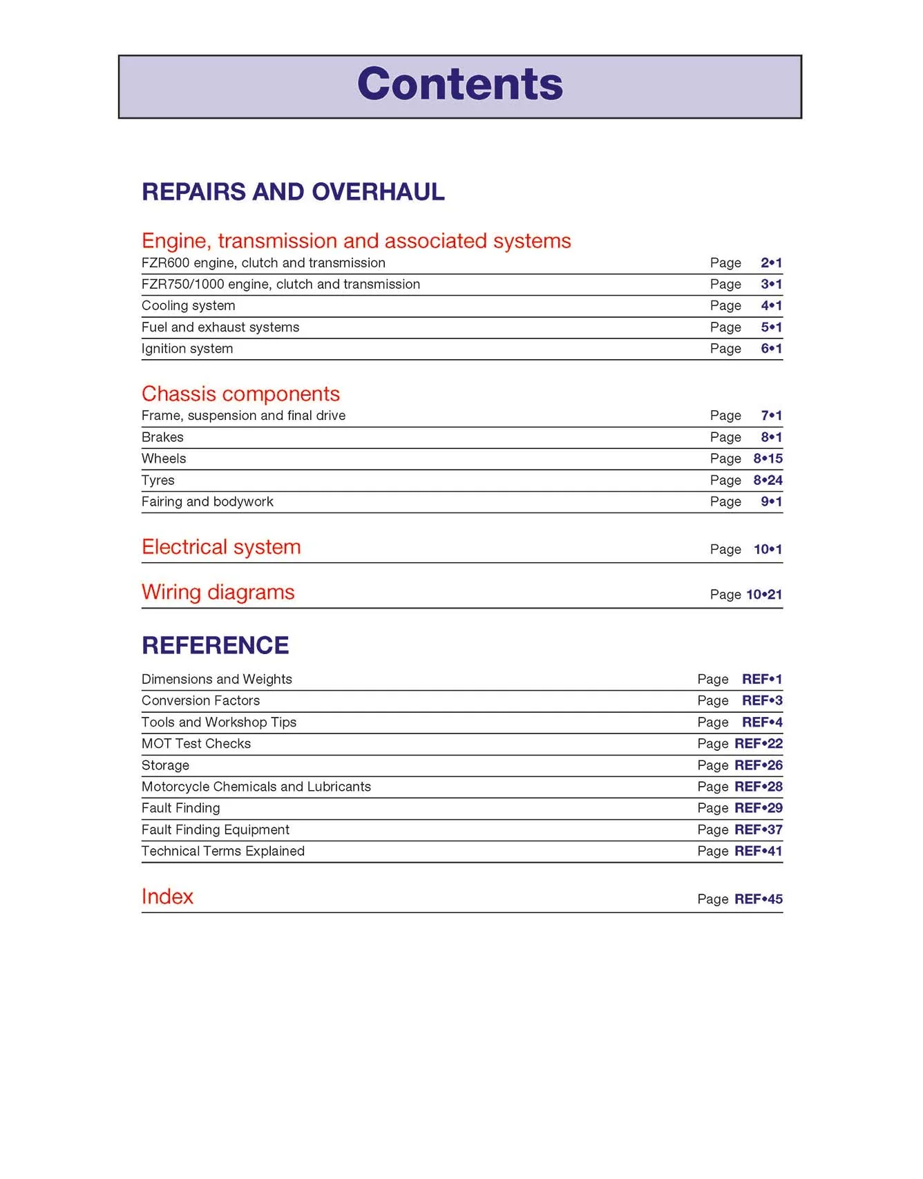 Yamaha FZR600, 750 & 1000 Fours (1987-1996) Haynes Repair Manual - Image 4