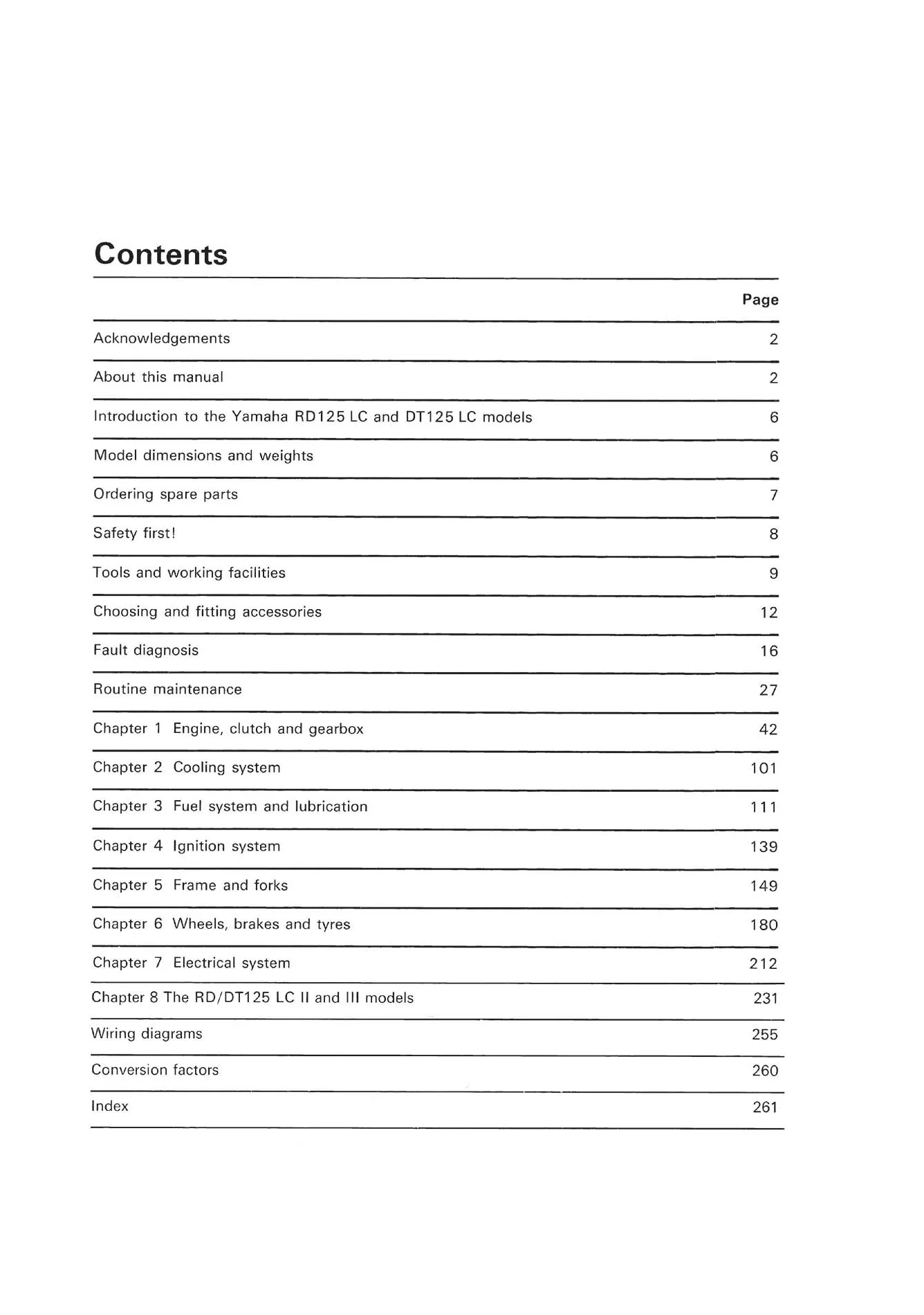 Yamaha RD & DT125LC (1982-1987) Haynes Repair Manual - Image 3