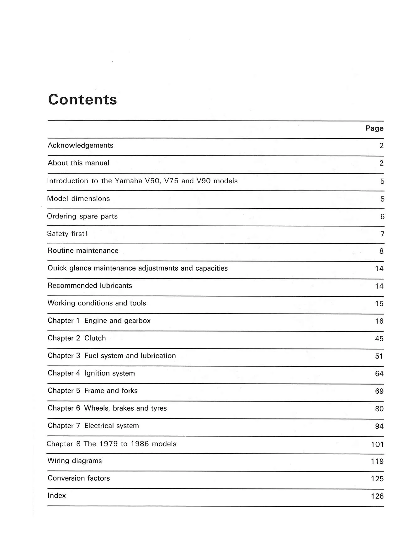 Yamaha V50 (1971-1986) Haynes Repair Manual - Image 3