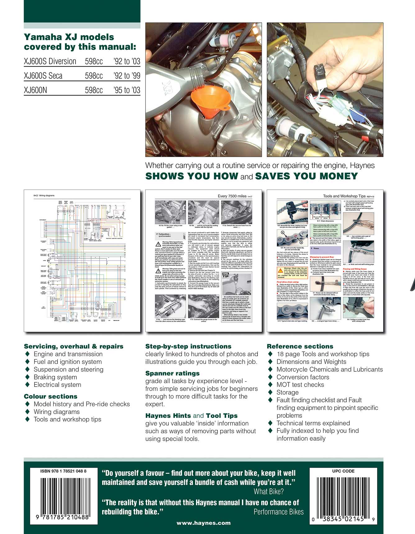 Yamaha XJ600S (Diversion, Seca II) & XJ600N Fours (1992-2003) Haynes Repair Manual - Image 2