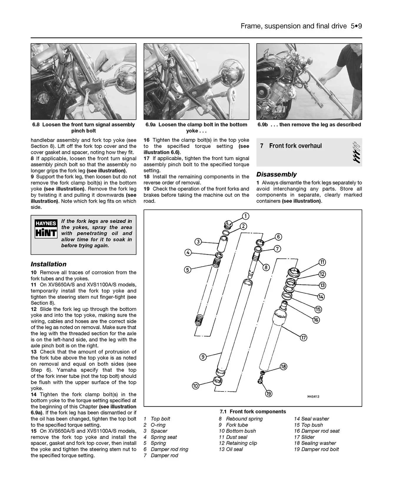 Yamaha XVS650 & 1100 Drag Star/V-Star (1997-2011) Haynes Repair Manual - Image 6