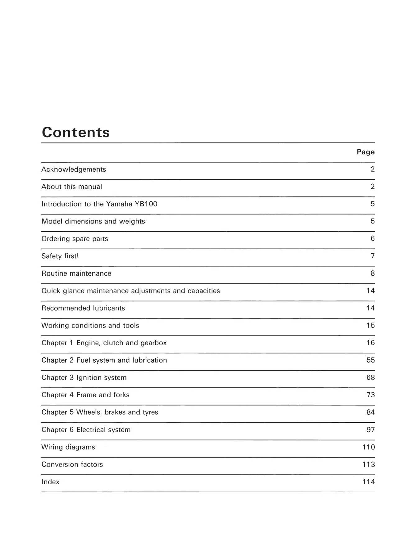 Yamaha YB100 Singles (1973-1991) Haynes Repair Manual - Image 3