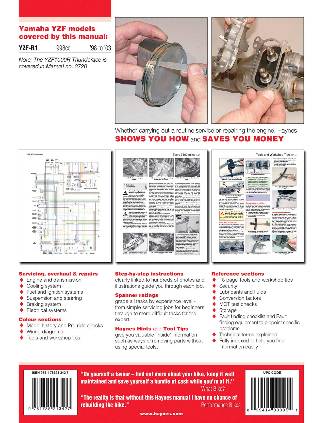 Yamaha YZF-R1 (1998-2003) Haynes Repair Manual - Image 2