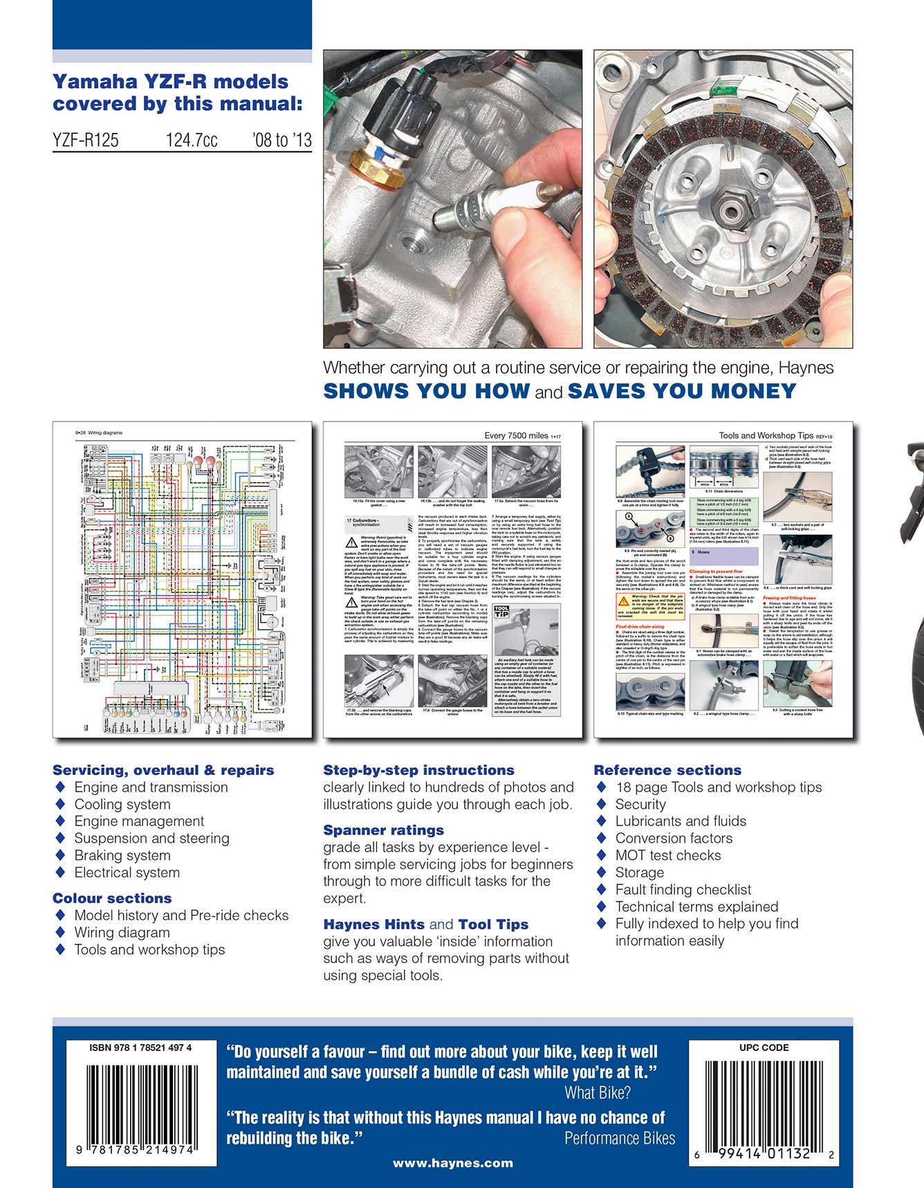 Yamaha YZF-R125 (2008-2011) Haynes Repair Manual - Image 3