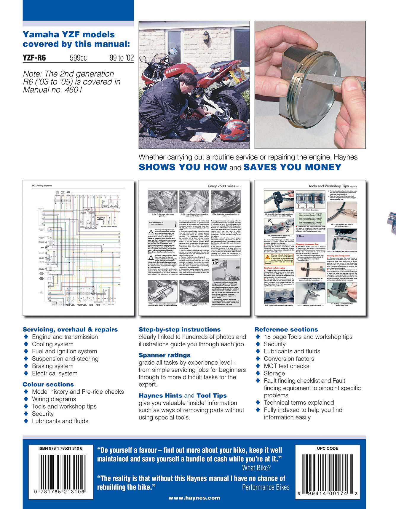 Yamaha YZF-R6 (1999-2002) Haynes Repair Manual - Image 2