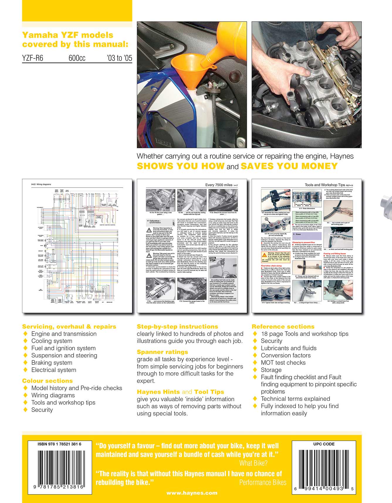 Yamaha YZF-R6 Haynes Repair Manual (2003-2005) Haynes Repair Manual - Image 2