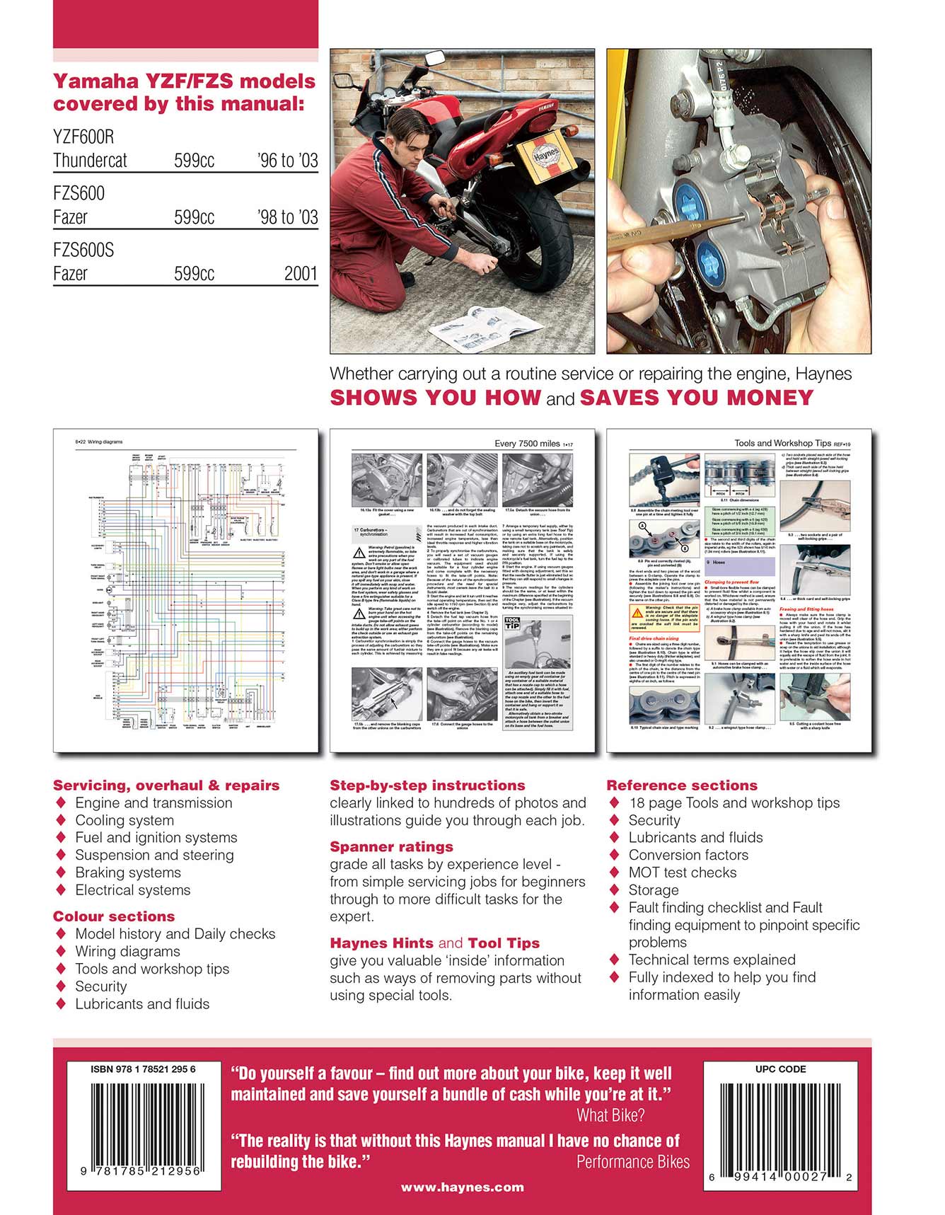Yamaha YZF600R Thundercat & FZS600 Fazer (1996-2003) Haynes Repair Manual - Image 3